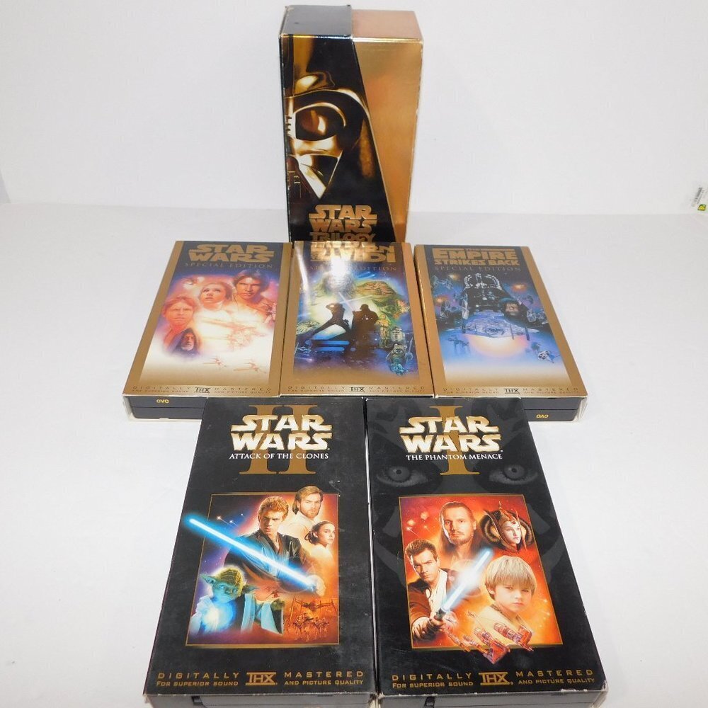 Vintage Star Wars 1-5 VHS Tapes Movie Lot New Hope Empire Strikes Back Set